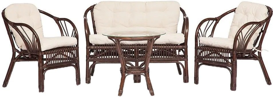 

Набор садовой мебели TetChair New Bogota (диван/2 кресла/стол со стеклом, walnut)
