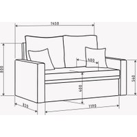 Диван Mio Tesoro Тунне SB2 (Linea Media 83 grey)