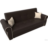 Диван Лига диванов Лига-019 118385 (экокожа, коричневый/бежевый/подушки бежевый)