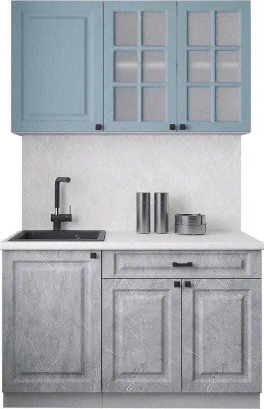 

Готовая кухня Интерлиния Мила Деко 1.3А (керамика/океан/опал светлый)