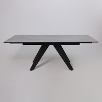 Кухонный стол Lepremo AV 2122 МДФ+керамика раздвижной 1400-2000x850 (серый матовый Larka Grey/черный)