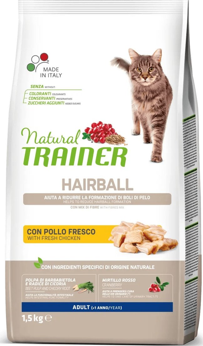 

Сухой корм для кошек Trainer Natural Hairball Adult Корм сухой для кошек с курицей 1.5 кг