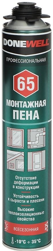 

Монтажная пена Donewell 65 DPP10U65 Профессиональная всесезонная (1 л)