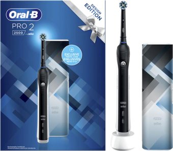 Электрическая зубная щетка Oral-B Pro 2 2500 Cross Action D501.513.2X Design Edition (черно-серый)