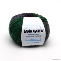 Пряжа для вязания Lana Gatto Super Soft 8505 50 г 125 м (секционный зеленый)