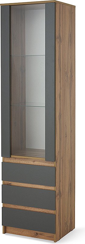 Шкаф-витрина НК-Мебель Stern ШКВ-1 72679815 (дуб вотан/серый графит)