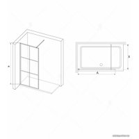 Душевая стенка RGW WA-011B 100 (черный/прозрачное стекло)