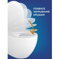 Унитаз подвесной Cersanit Carina New Clean On с инстал. Link Pro (с кнопкой Estetica 64112 черный/хром)