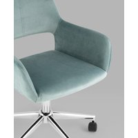 Офисное кресло Stool Group Ross chrome velvet Olive 61 (велюр серо-зеленый)