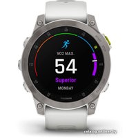 Умные часы Garmin Epix Sapphire Gen 2 (серебристый титан/белый)