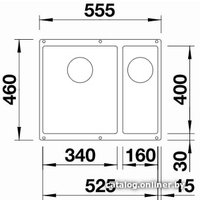 Кухонная мойка Blanco Subline 340/160-U 525985 (правая, черный)