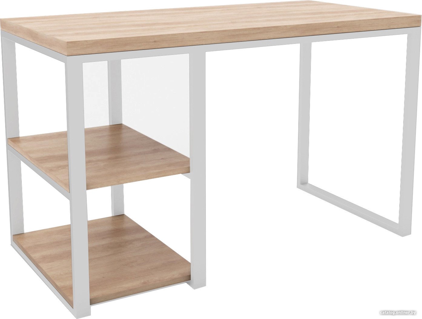 Стол Hype Mebel Дэск-2 120x60 (белый/дуб галифакс натуральный)