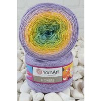 Пряжа для вязания Yarnart Flowers 285 250 г 1000 м (сиреневый; розовый; желтый; зеленый; голубой)