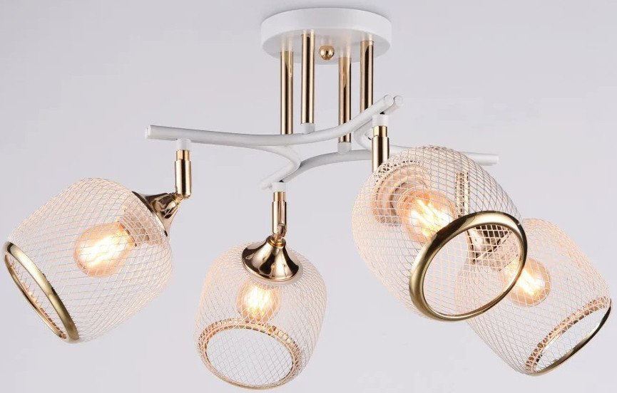 

Люстра средней высоты Ambrella light Traditional TR80175/4 WH/FGD (белый/золото)