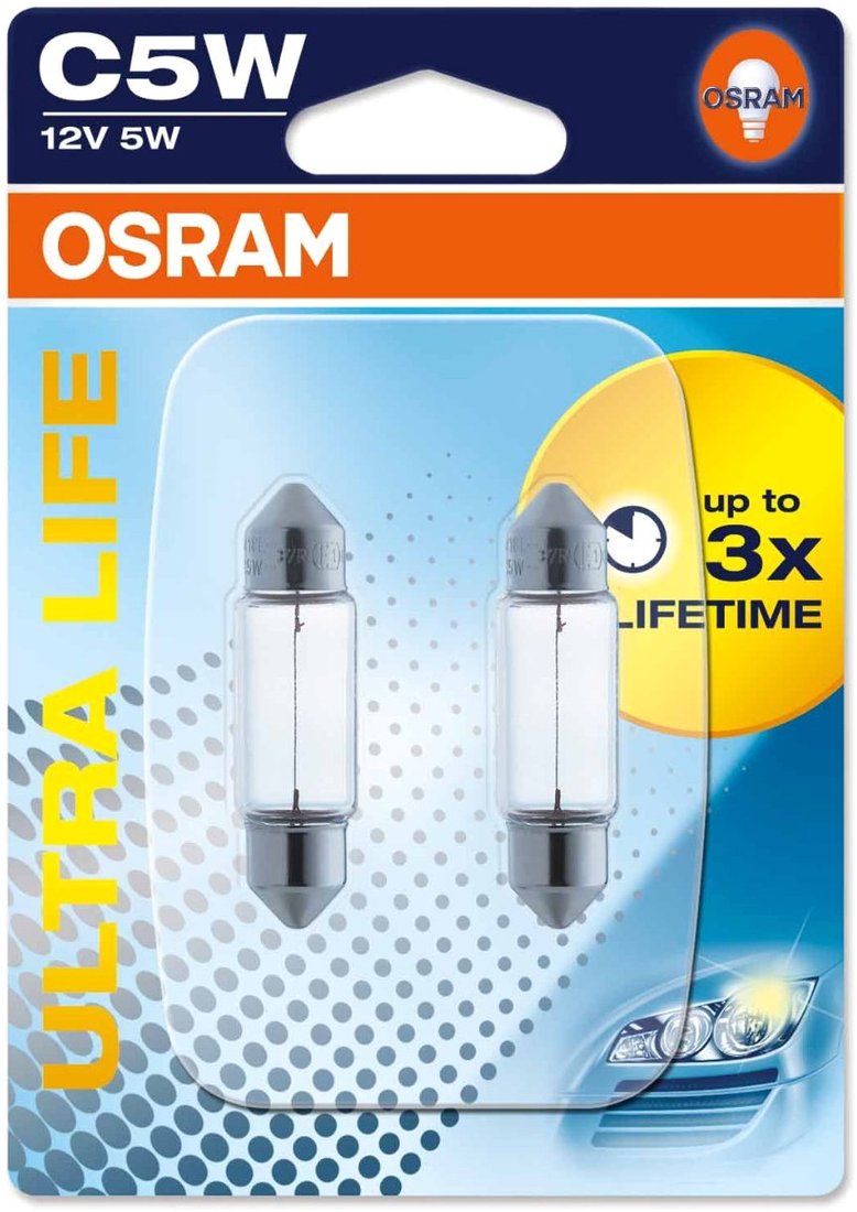 

Галогенная лампа Osram C5W Ultra Life 2шт [6418ULT-02B]