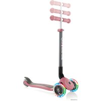 Трехколесный самокат Globber Primo Foldable Lights (розовый/серый)