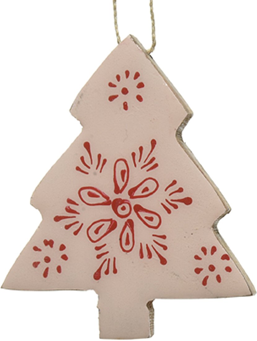 

Елочная игрушка Albero Di Natale Елка 1х8х1 см 556127-7 (белый/красный)