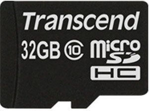 Transcend microSDHC Class 10 32 Гб + SD адаптер (TS32GUSDHC10)
