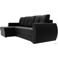 Угловой диван Лига диванов Сатурн 27987 (левый, экокожа, черный)