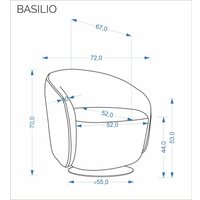 Интерьерное кресло Halmar Basilio (коричневый/черный)