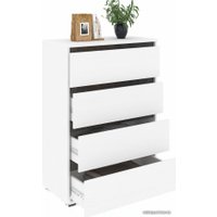 Комод Кортекс-мебель Бари 80 4ш (белый/белый/береза)