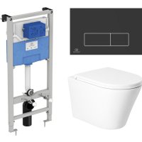 Унитаз подвесной Saniteco KW-9005W в комплекте с инсталляцией + R020467 + R0121A6