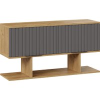 Шкаф распашной Трия Хилтон с полкой 1100 (дуб крафт золотой/графит матовый)