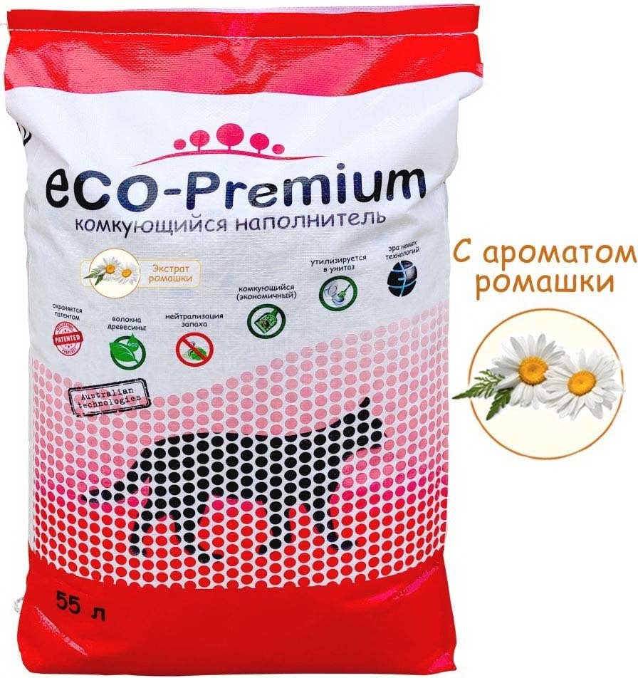 

Наполнитель для туалета Eco-Premium с ароматом ромашки 55 л