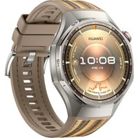 Умные часы Huawei Watch GT 6 Pro 46 мм (серебристый, с коричневым плетеным ремешком, международная версия)