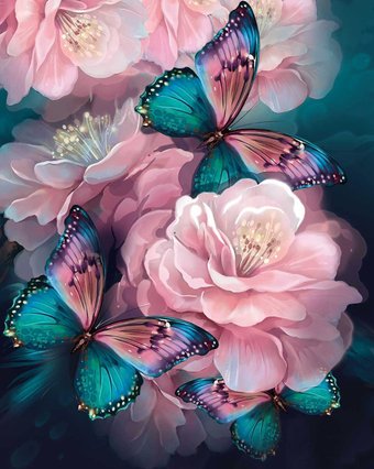 Алмазная мозаика  Феникс+ Бабочки в цветах 68642