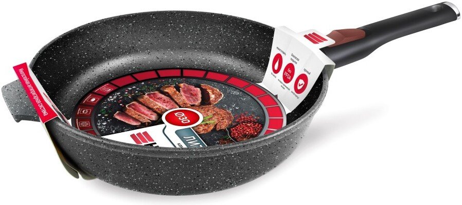 

Сковорода Нева металл посуда (НМП) Каменная Черный гранит 18030