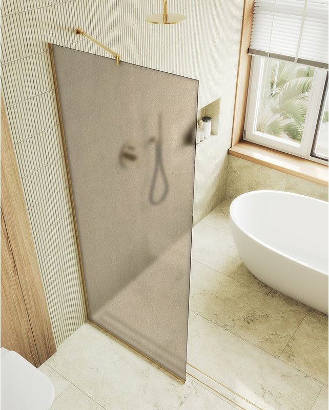 

Душевая стенка MaybahGlass 69x195 MGD-703-3у (бронзовое матовое стекло/золотой)