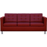 Диван Brioli Дилли клетка трехместный (экокожа, L16 вишневый)