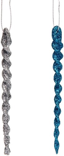 Серпантин Ледяные сосульки 10 см 2 шт 201-0719 (синий/серебристый)