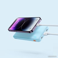 Внешний аккумулятор Baseus Airpow Fast Charge Power Bank 20W 10000mAh (голубой) + брендированный брелок Baseus