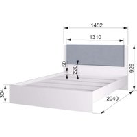 Кровать Аквилон Акцент №14М (белое сияние/веллюкс 49)