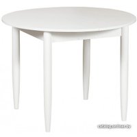 Кухонный стол Рамзес Круглый 94х94/124 (белый текстурный/ноги конусные белые)