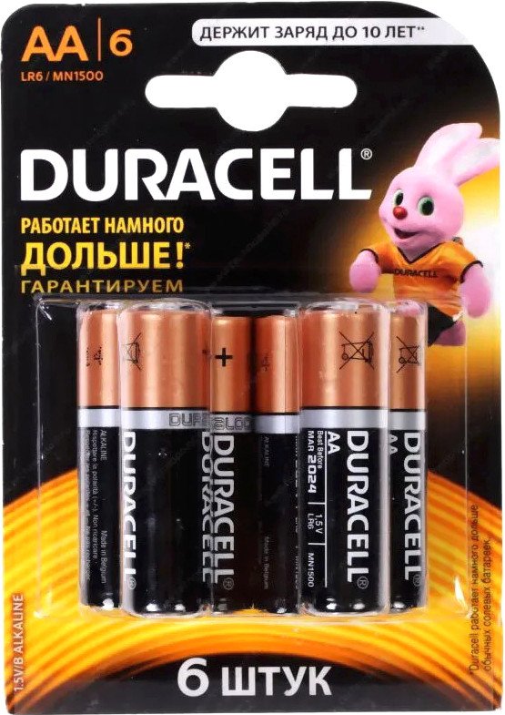 

Батарейка DURACELL AA LR6/MN1500-6BL 6 шт