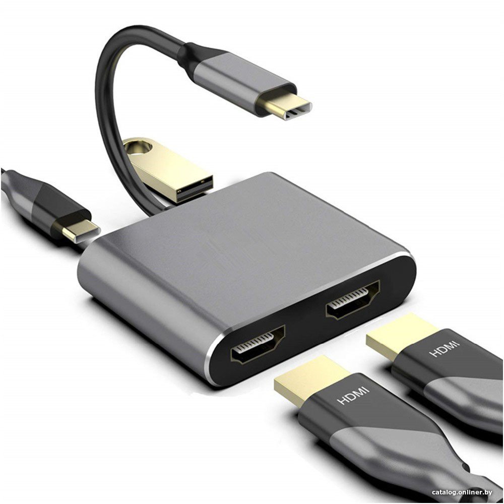 Адаптер USBTOP USB3.1 Type-C на 2 HDMI