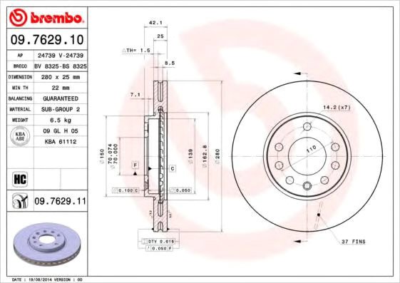 

Brembo 09762910