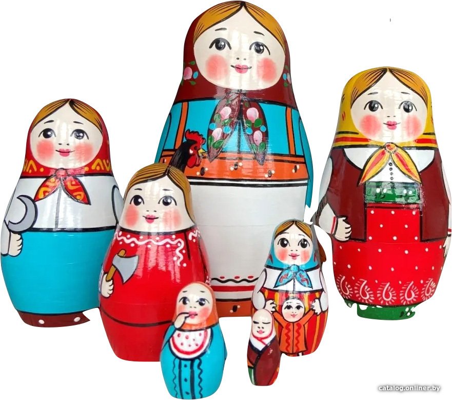 Развивающая игрушка Брестская Фабрика Сувениров в стиле первой русской матрешки (набор 7 шт)