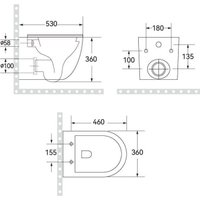 Унитаз подвесной Roxen Antares Tornado Long в комплекте с инсталляцией StounFix Dual Fresh 6 в 1 868435 (кнопка: хром матовый матовая)