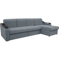 Угловой диван Сириус Лидер-4 с оттоманкой НПБ 300x165 (Eva 32 велюр серый) в Гродно