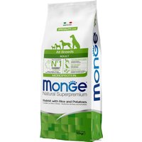 Сухой корм для собак Monge All Breeds Adult Monoprotein Rabbit, Rice and Potatoes (для всех пород с кроликом, рисом и картофелем) 12 кг