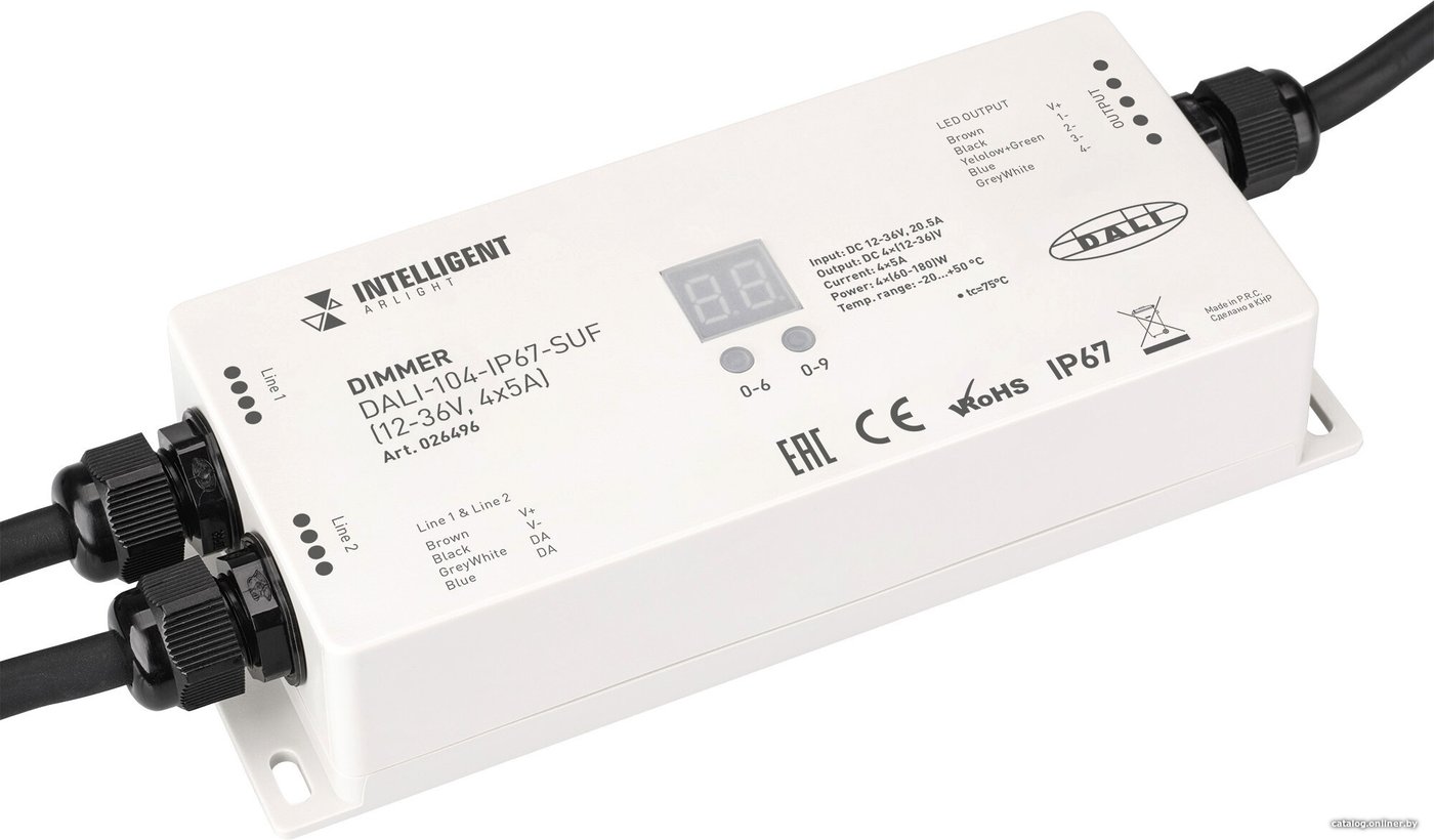 Контроллер RGB Arlight Intelligent DALI-104-IP67-SUF (12-36V, 4x5A) 026496
