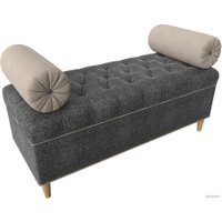 Банкетка Лига диванов Глория 113687 (рогожка серый/бежевый/бежевый)