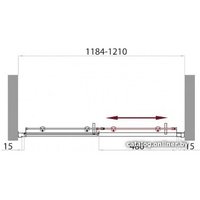 Душевая дверь BelBagno UNO-195-BF-1-120-C-Cr (прозрачное стекло)