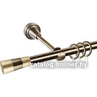 Карниз для штор АС ФОРОС Grace D16Г + наконечники Конус золото (1.4м, антик)