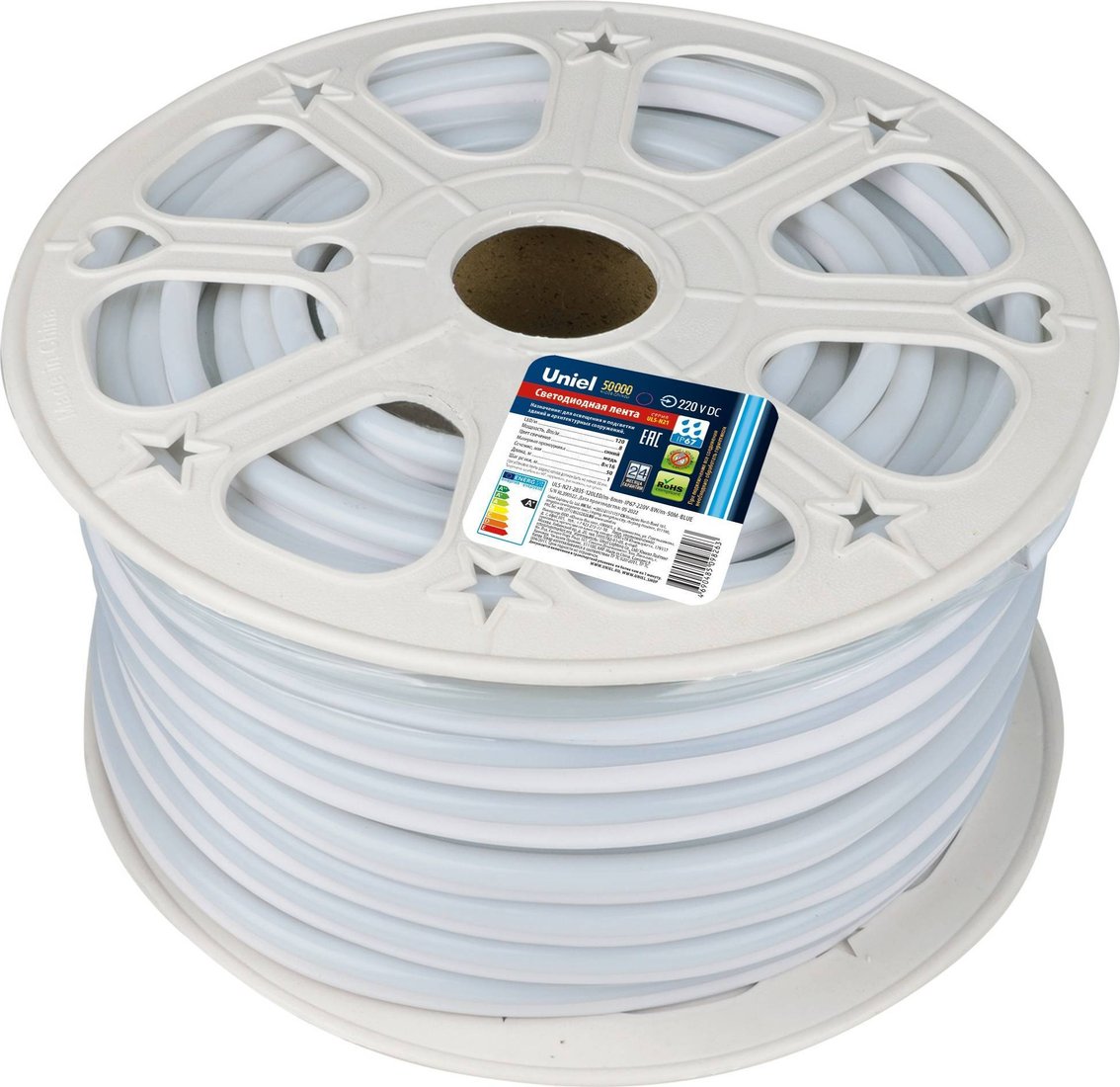 

Гибкий неон Uniel ULS-N21-2835-120LED/m-8mm-IP67-220V-8W/m-50M-BLUE