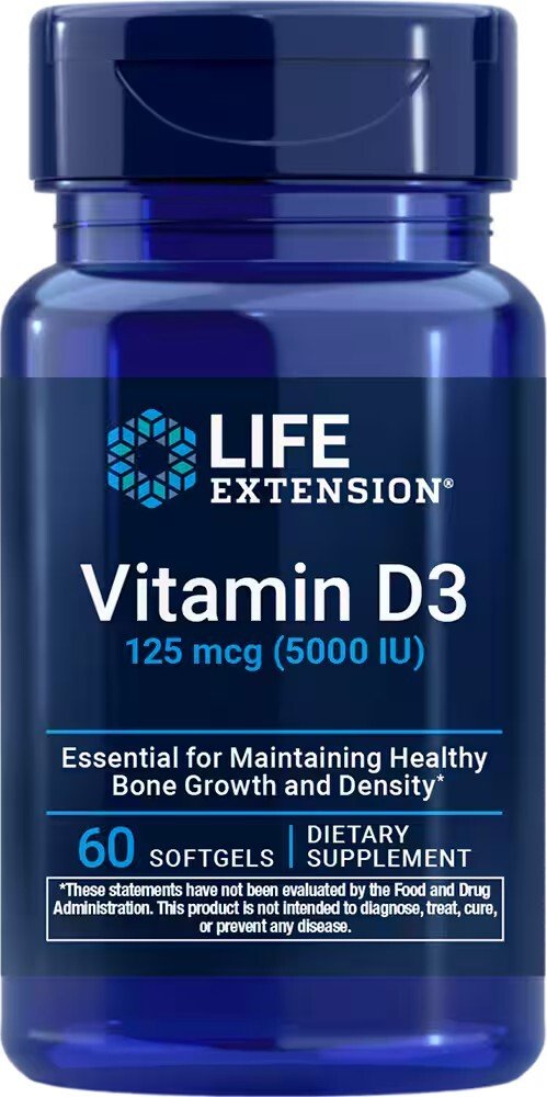 Витамин Life Extension Vitamin D3 125 mcg 5000 IU (60 капсул)